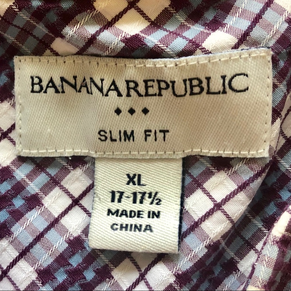 Banana Republic Slim Fit Plaid Oxford Shirt - Picture 5 of 5